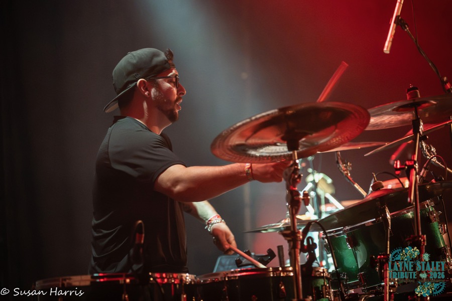 Drummer behind the kit