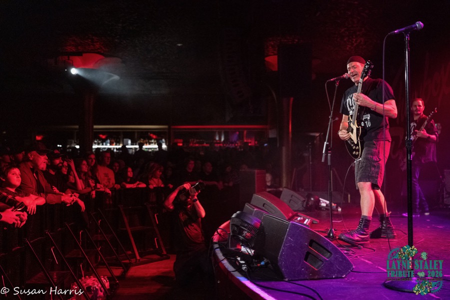 Wide view of the stage and crowd